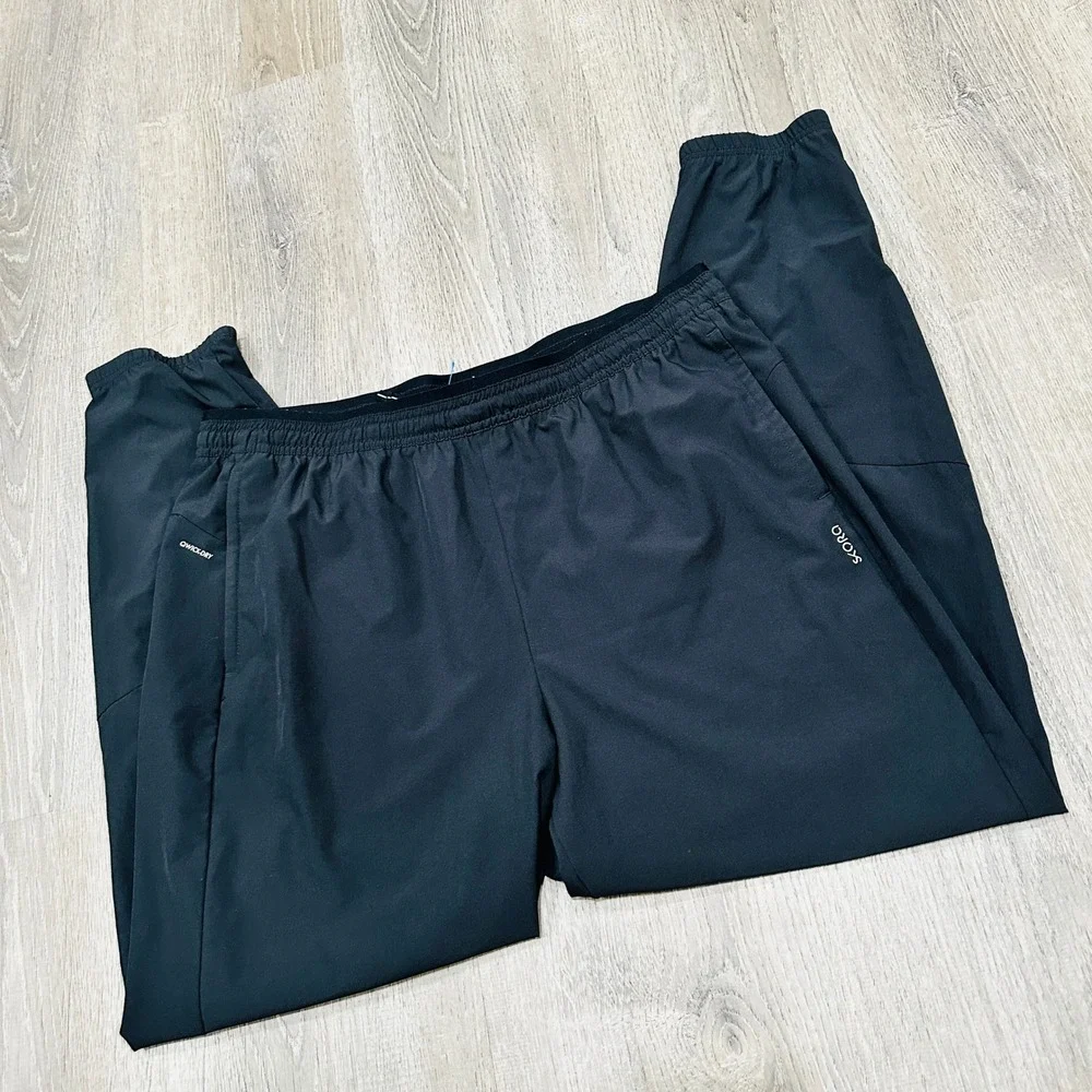 Skora Qwick-Dry Mens Running Pants Black XL Reflective Athletic Joggers Training